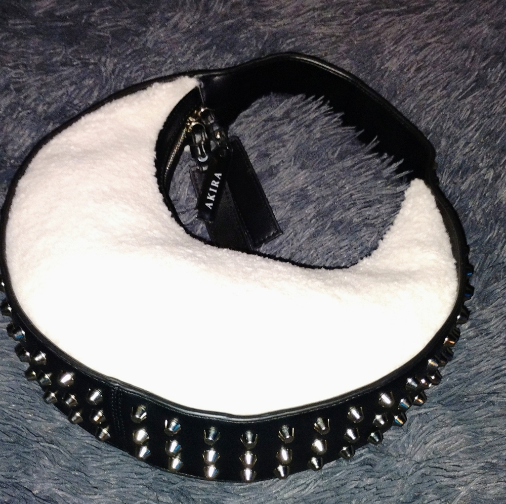 Designer Studded Sherpa Hobo Bag
